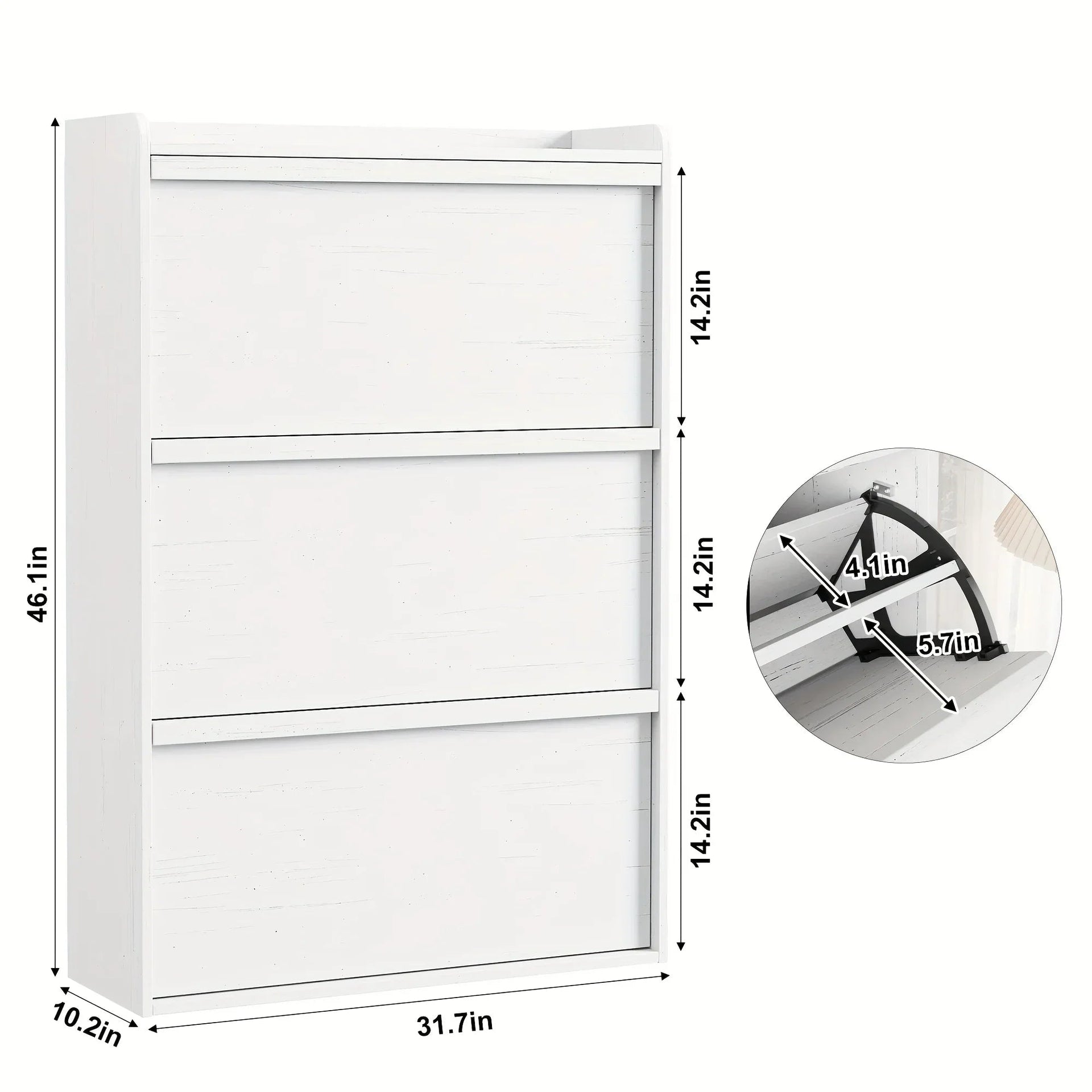 Shoe Cabinet with 3 Flip Drawers, Modern Shoe Storage Organizer with Adjustable Shelves for Entryway, Hallway & Living Room – 80.52cm x 25.91cm x 46.1