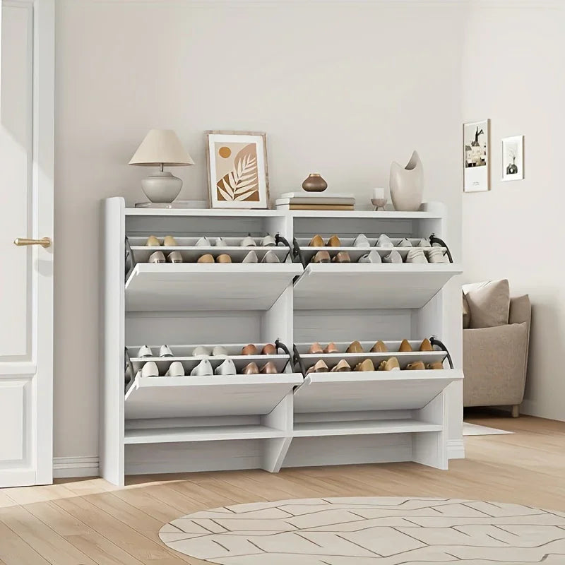 Shoe Cabinet with 3 Flip Drawers, Modern Shoe Storage Organizer with Adjustable Shelves for Entryway, Hallway & Living Room – 80.52cm x 25.91cm x 46.1