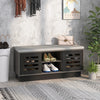Shoe Bench with 6 Storage Compartments and 3 Adjustable Shelves-Gray
