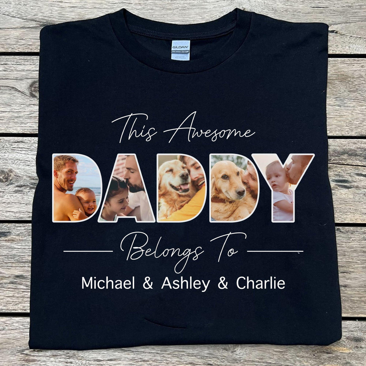 Awesome Daddy Mommy Personalized Custom Photo Dad Mom Shirt C669