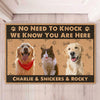No Need To Knock We Know You Are Here Personalized Custom Photo Dog Cat Doormat C707 - 24x16 inch - 60x40 cm