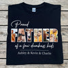 Proud Father Of A Few Dumbass Kids Personalized Photo Dad Mom Shirt C677 - Basic Tee / Black / S