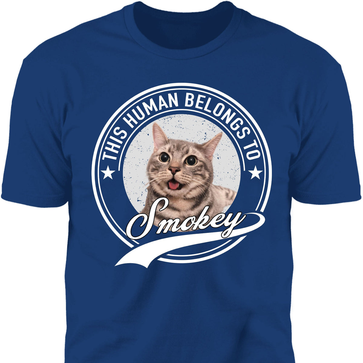 Human Belongs To Dog Cat Personalized Custom Photo Dog Cat Pet Shirt C251