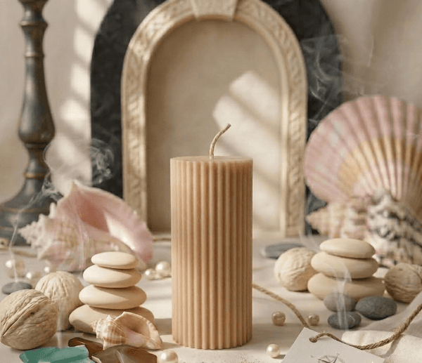 Ribbed Short Candle