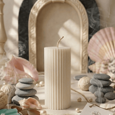 Ribbed Short Candle