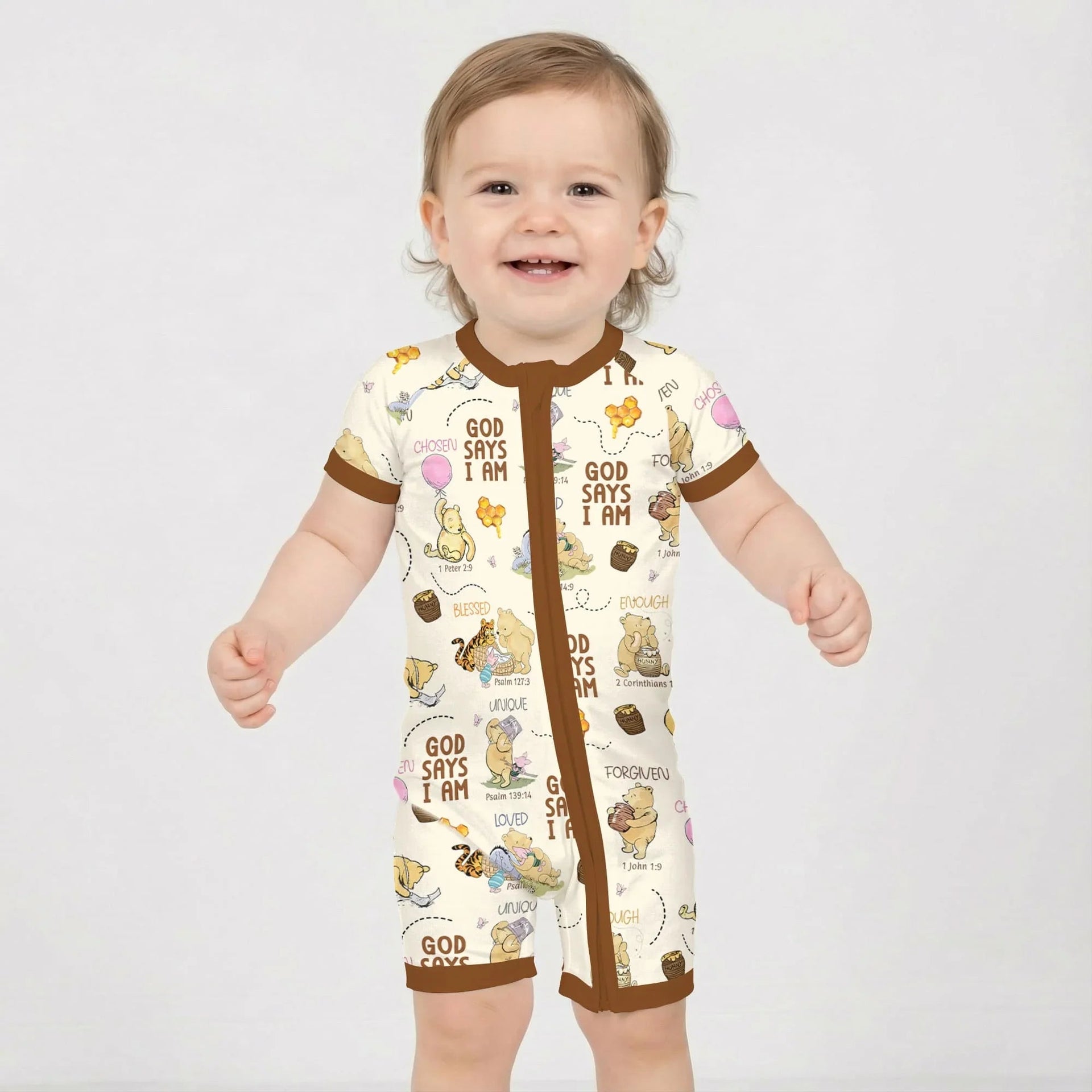 God Says I Am – Little Blessings Bamboo Shorty Zippy
