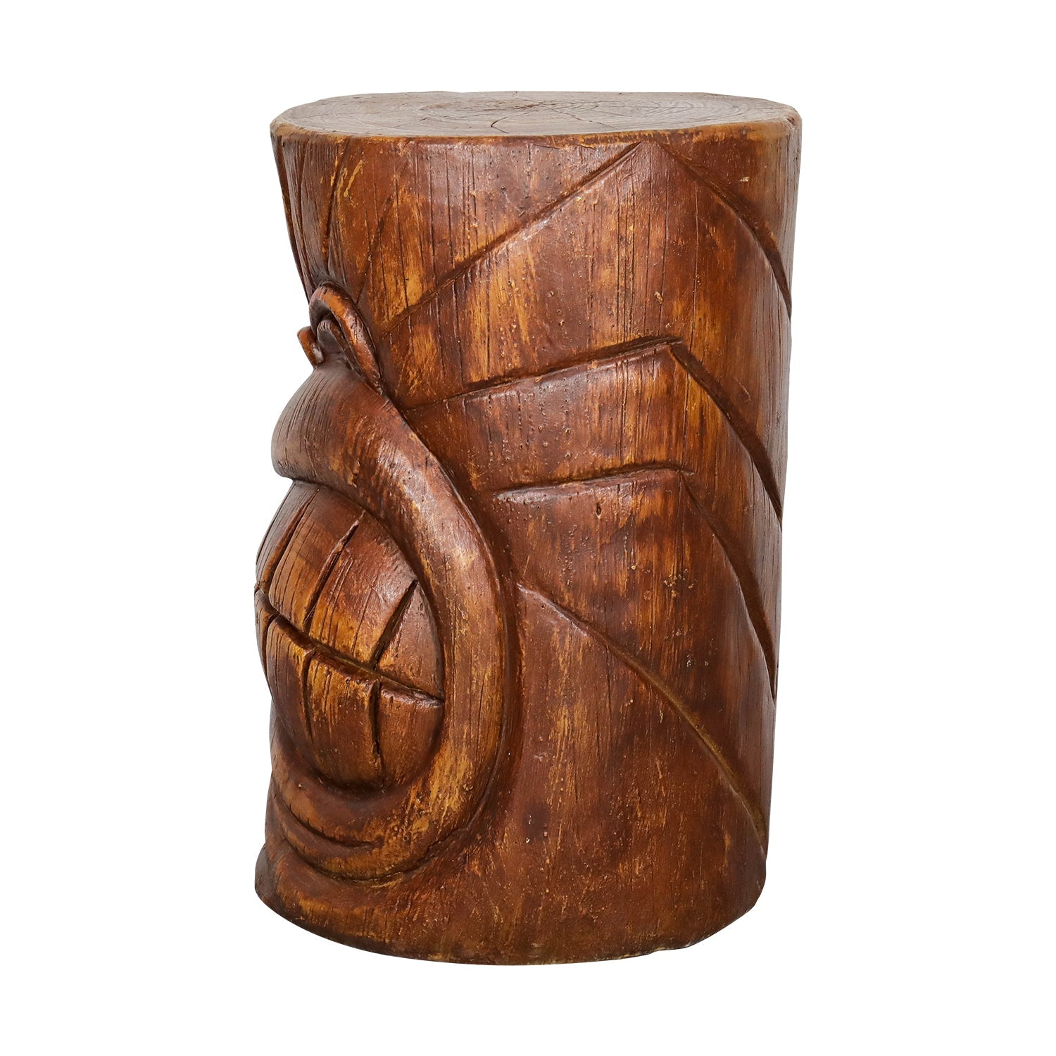 Concrete Hawaiian Tiki Statue Side Table 19 Inch