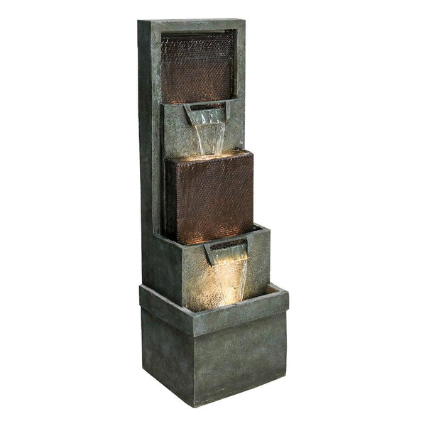 Resin 3 Tier Fountain Modern Outdoor with LED