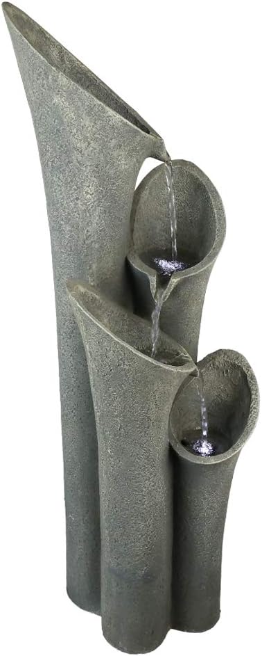 Concrete Trumpet Flower Outdoor Fountain 33 Inch