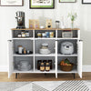 Sideboard Buffet Cabinet Kitchen Storage Cabinet with 5-Position Adjustable Shelves-White