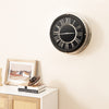 13.5/17.5 Inch Silent Wall Clock with Silver Frame-L - Black