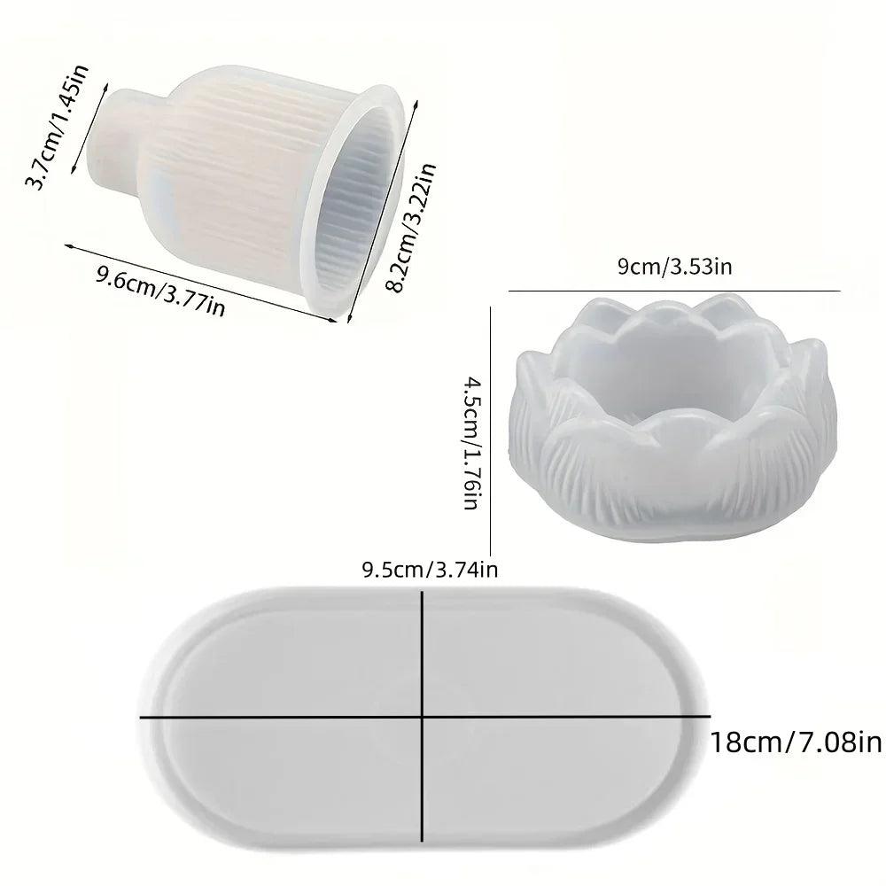 Silicone Mold - 3D Lotus Candle
