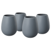Unbreakable Silicone Stemless Wine Glassware | Set of 4 | Reusable & Shatterproof Tumbler Drinkware for Wine, Water, Cocktails, Champagne Glass for Parties, Camping, Beaches, Boats - (Dark Grey)