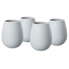 Unbreakable Silicone Stemless Wine Glassware | Set of 4 | Reusable & Shatterproof Tumbler Drinkware for Wine, Water, Cocktails, Champagne Glass for Parties, Camping, Beaches, Boats - (Light Grey)