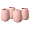 Unbreakable Silicone Stemless Wine Glassware | Set of 4 | Reusable & Shatterproof Tumbler Drinkware for Wine, Water, Cocktails, Champagne Glass for Parties, Camping, Beaches, Boats - (Pink)