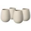 Unbreakable Silicone Stemless Wine Glassware | Set of 4 | Reusable & Shatterproof Tumbler Drinkware for Wine, Water, Cocktails, Champagne Glass for Parties, Camping, Beaches, Boats - (Tan)