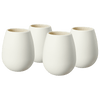 Unbreakable Silicone Stemless Wine Glassware | Set of 4 | Reusable & Shatterproof Tumbler Drinkware for Wine, Water, Cocktails, Champagne Glass for Parties, Camping, Beaches, Boats - (White)