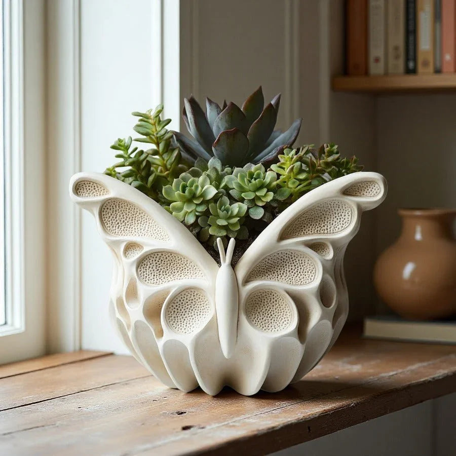 SilkyCast Butterfly Candle Making Mold - Reusable Silicone Mold for DIY Epoxy Resin, Plaster & Clay Crafts, Multi-Purpose for Succulent Planters, Pen Holders & Candle Diffusers - Easy Release Floral Wing Design, Butterfly Dec
