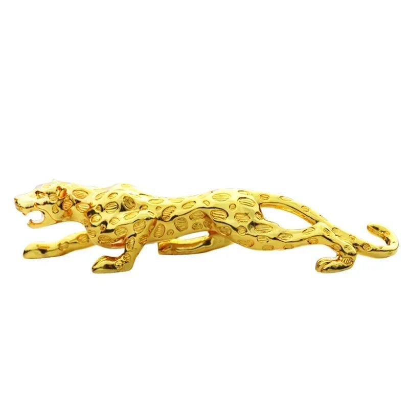 Silver Leopard Decorative Tabletop Sculpture for Home and Office Decor