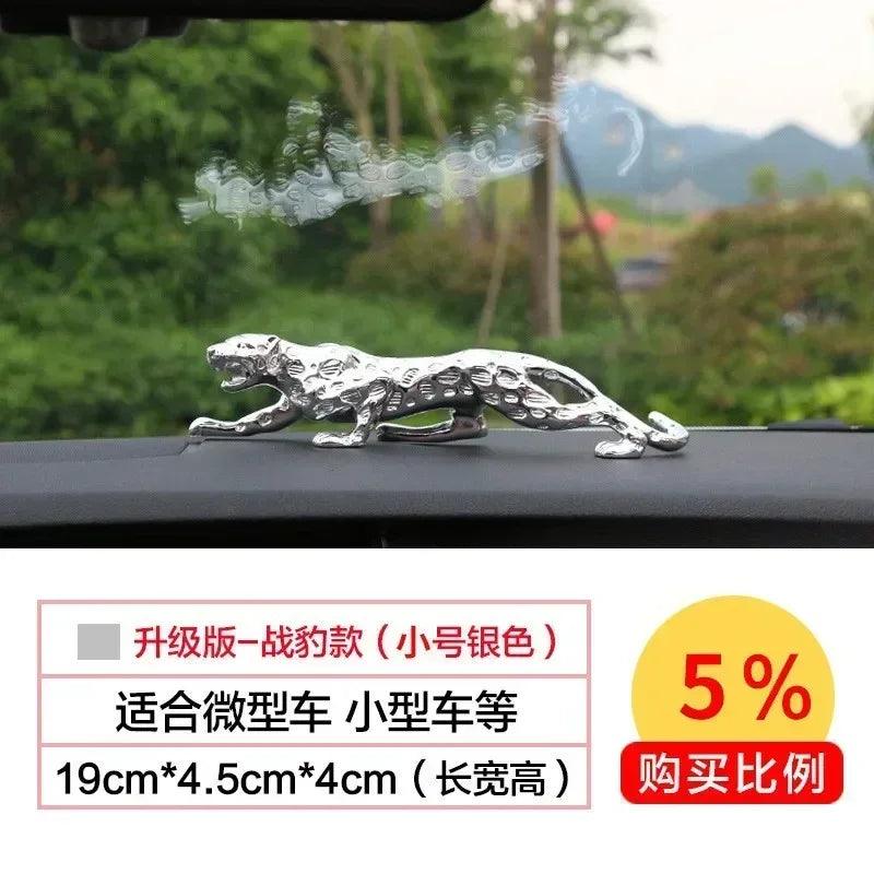 Silver Leopard Decorative Tabletop Sculpture for Home and Office Decor
