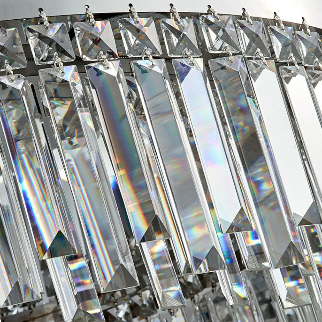 Silver Round Crystal Ceiling Lamp