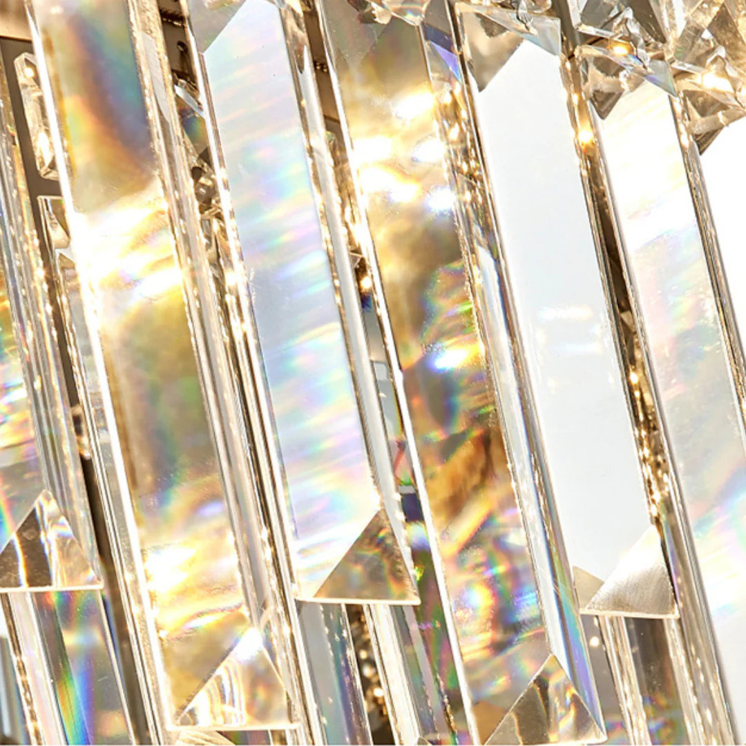 Silver Round Crystal Ceiling Lamp