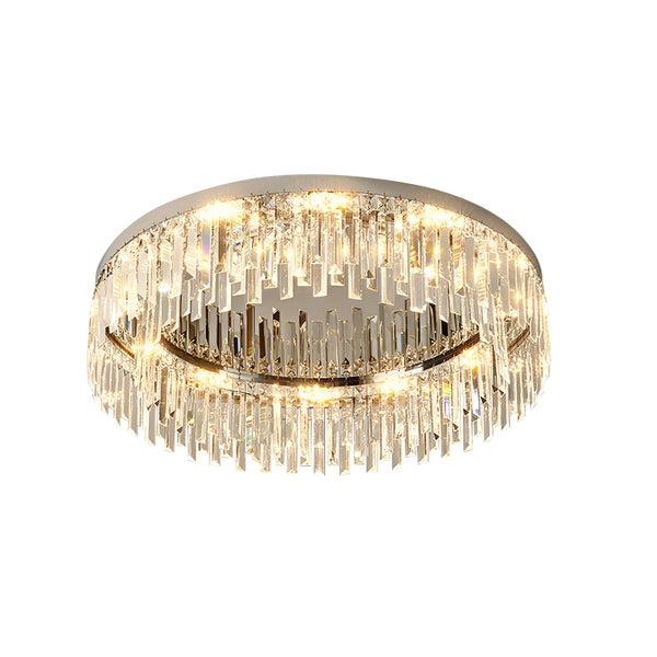 Silver Round Crystal Ceiling Lamp