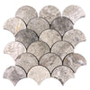 Silver Shadow Marble Laguna on 12" x 12" Mesh Mosaic Tile - Honed / 12"x12"x3/8" / Laguna