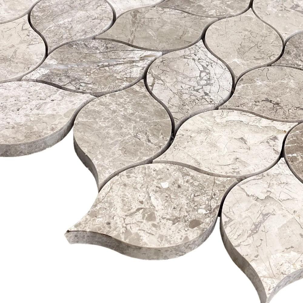 Silver Shadow Marble Leaf Design on 12