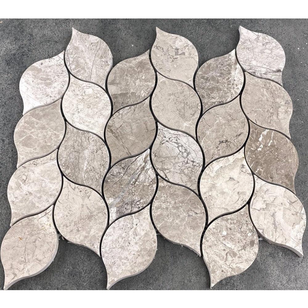 Silver Shadow Marble Leaf Design on 12