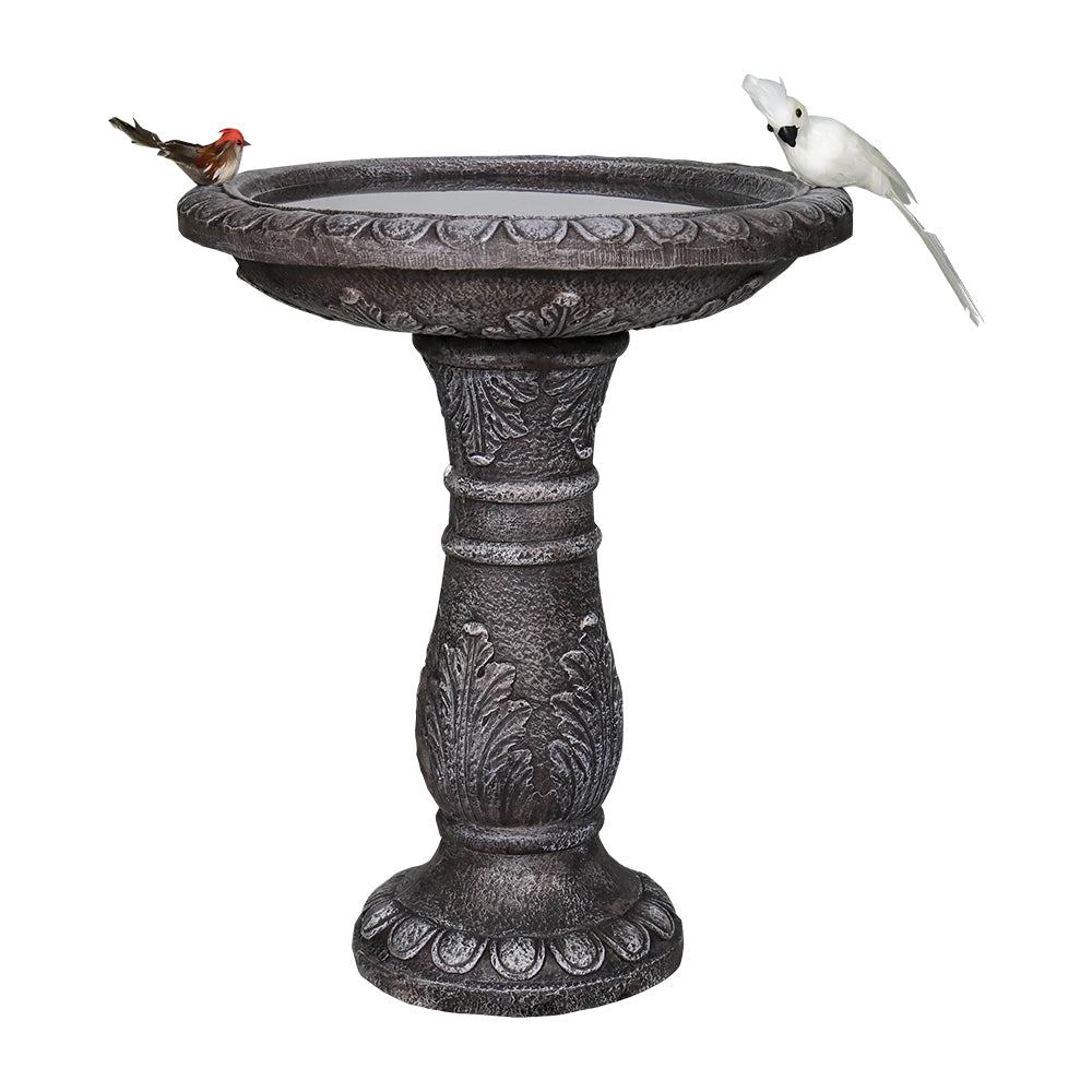 Concrete Leaf Bird Bath Acanthus Carved 24 Inch