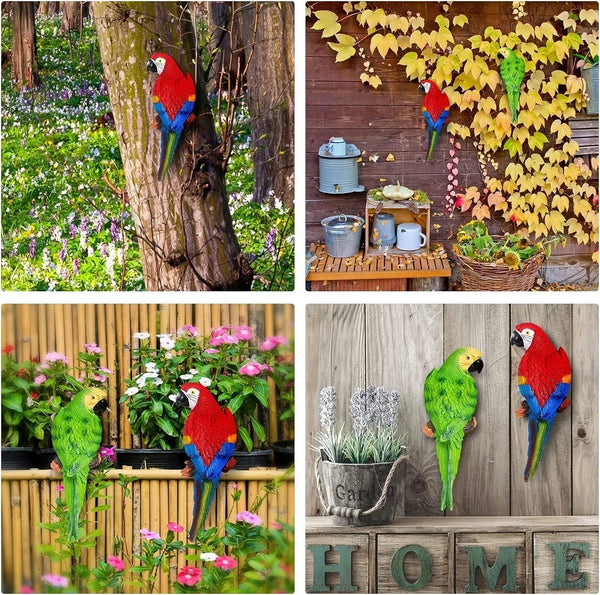 Simulation Parrot Wall Decor 12 Inch Garden Sculpture