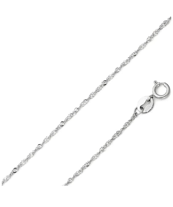 Sterling Silver 2MM Diamond Cut Singapore Link Chain Necklace - Gifts for You 'n Me