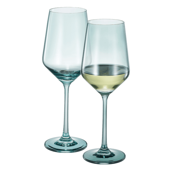 Tonal Stemmed Wine Glassware, Forest Green, Set of 2