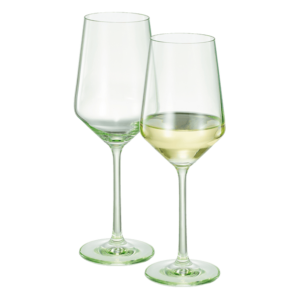 Monet Stemmed Wine Glassware, Green, Set of 2