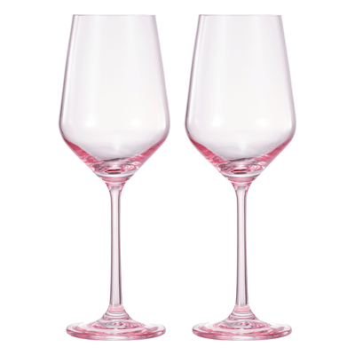 Monet Stemmed Wine Glassware, Magenta, Set of 2