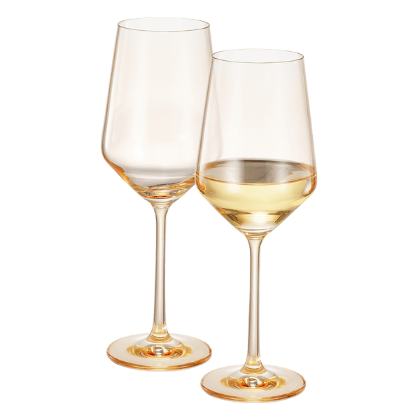 Monet Stemmed Wine Glassware, Yellow, Set of 2