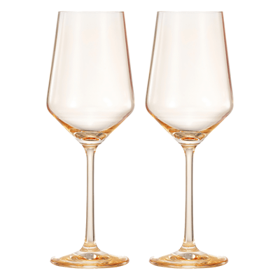 Monet Stemmed Wine Glassware, Yellow, Set of 2