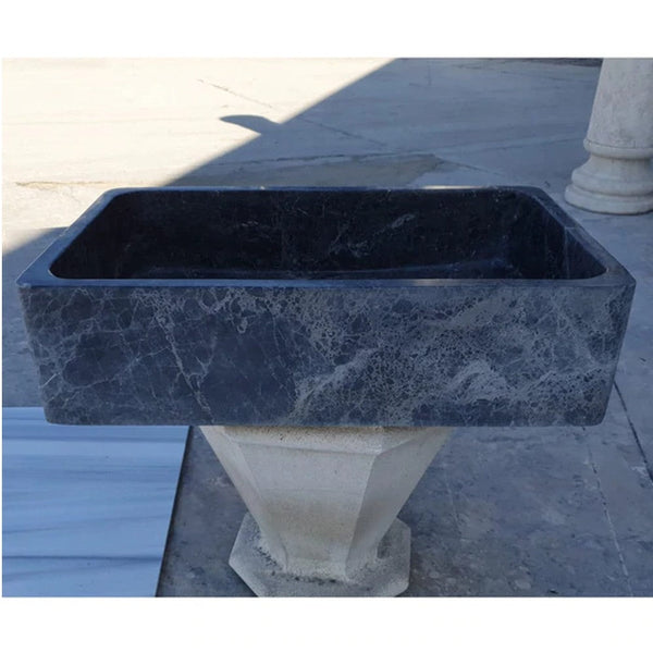 Natural Stone Sirius Black Marble Farmhouse Sink Polished  (W)16