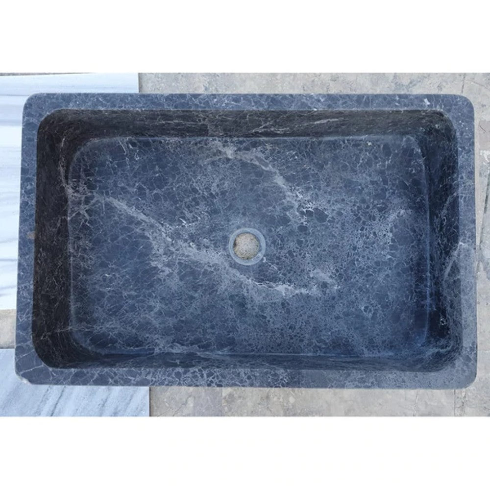 Natural Stone Sirius Black Marble Farmhouse Sink Polished  (W)16