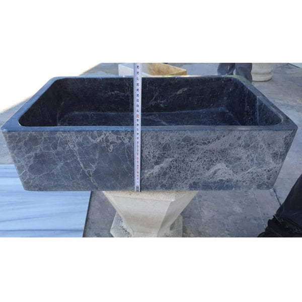 Natural Stone Sirius Black Marble Farmhouse Sink Polished  (W)16