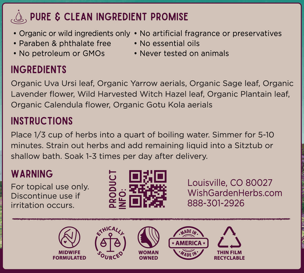 AfterBirth Sitzbath Postpartum Herbal Soak