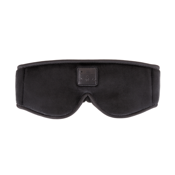 Black sleep mask on a white background