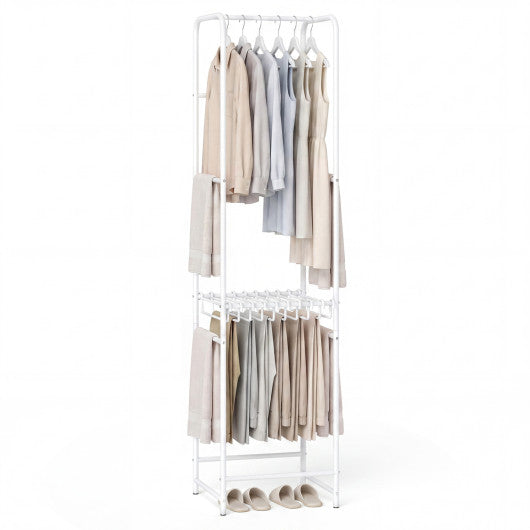 Slim Coat Rack Freestanding Garment Organizer with 8 Hanging Rods