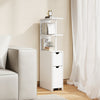 Slim Storage Freestanding Bathroom Cabinet with Open Shelves-White