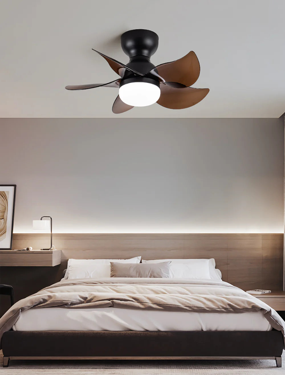Small 5 Blades Ceiling Fan Lamp