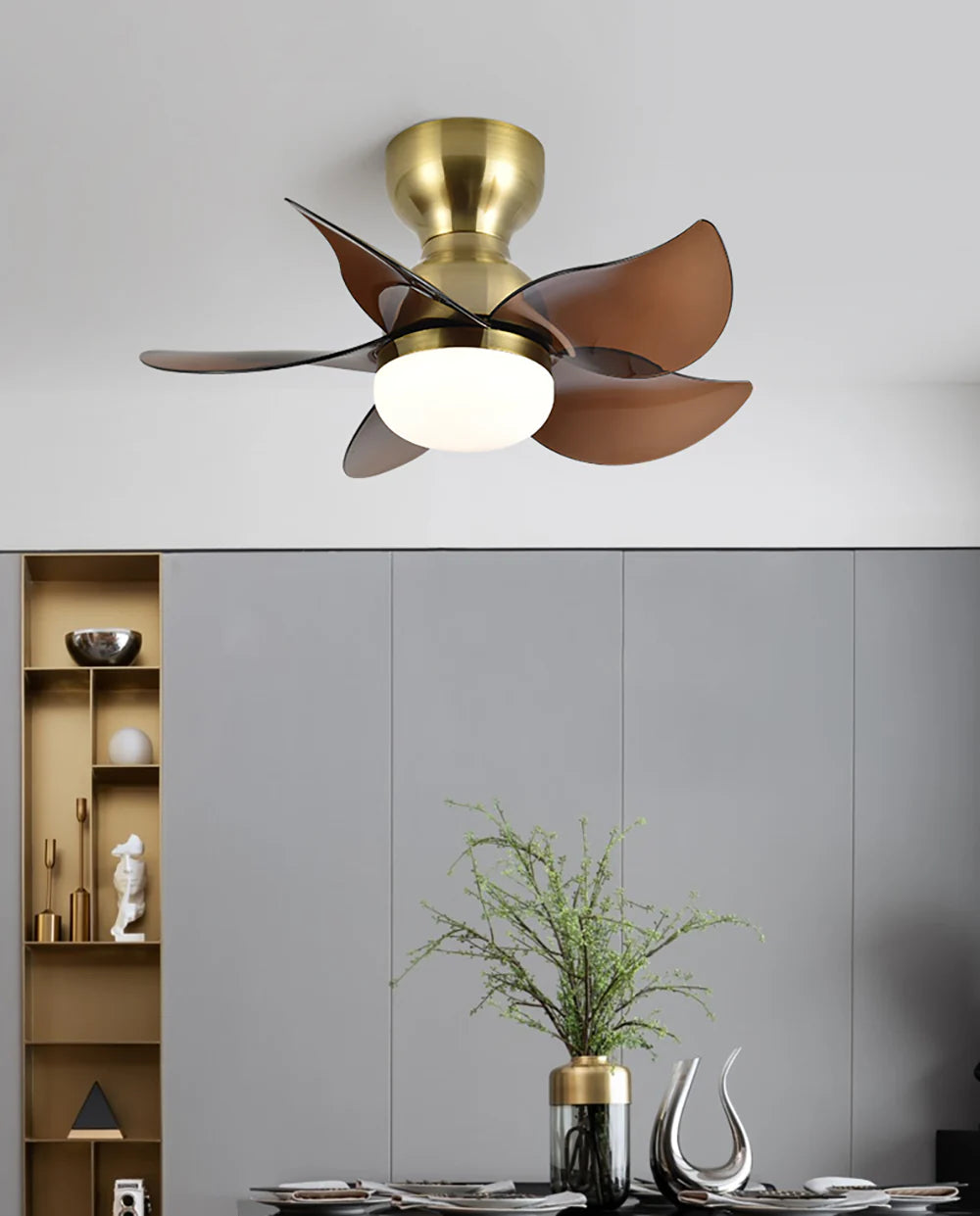 Small 5 Blades Ceiling Fan Lamp