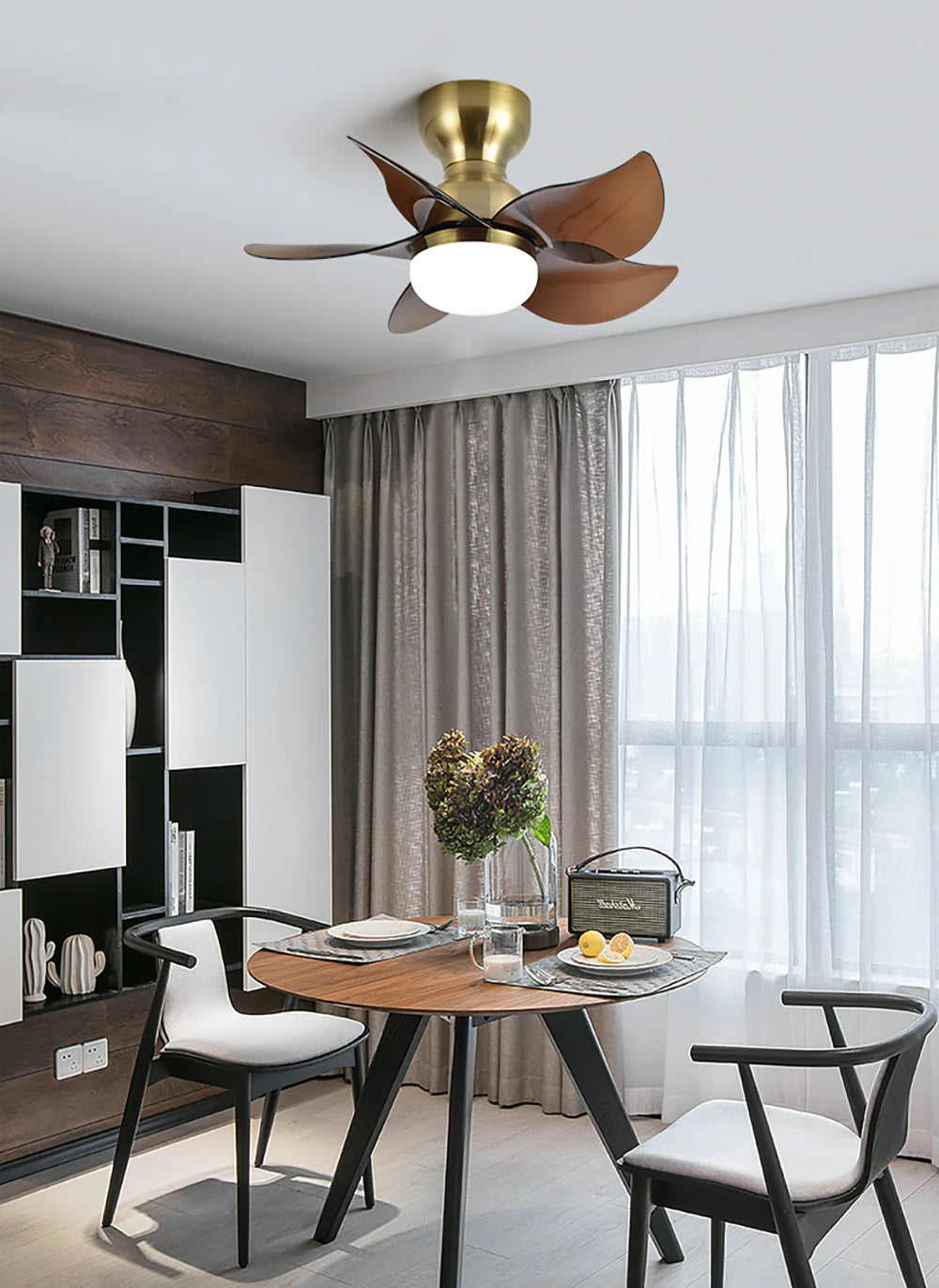 Small 5 Blades Ceiling Fan Lamp