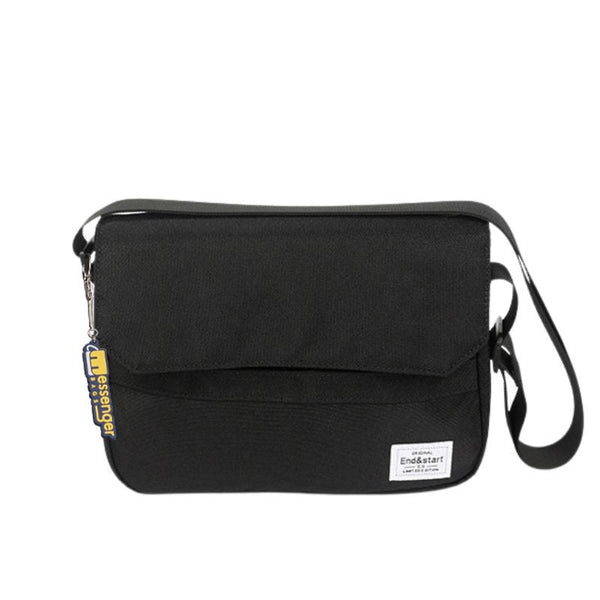 Small Black Nylon Messenger Bag