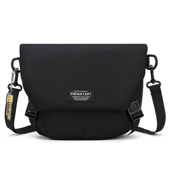 Small Black Polyester Messenger Bag